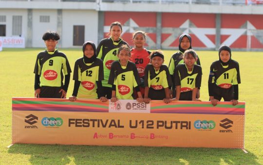 Pemain U-12 Putri Mataram Sleman saat Festival Sepak Bola Putri U-12 yang digelar ASBWI, Minggu (17/7/22) / Dok. ASBWI
